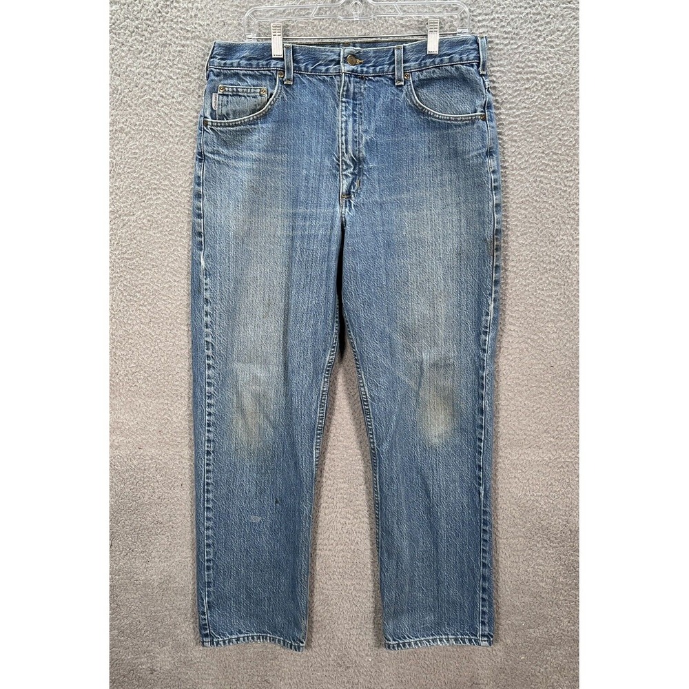 Vintage Carhartt Jeans Mens 36x32 Blue Denim Workwear Grunge Skater B146 DST